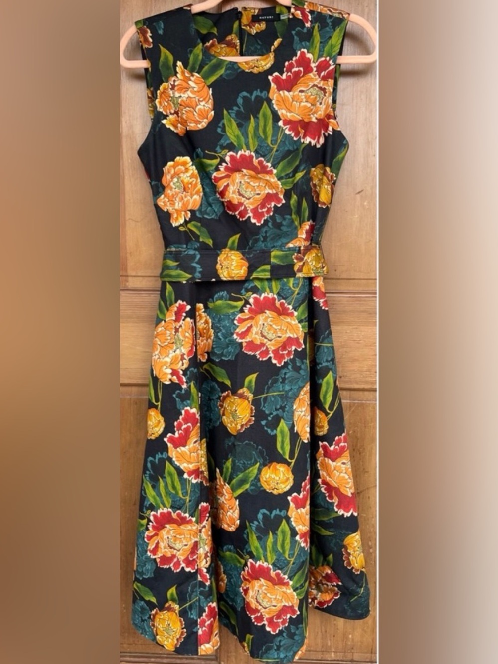 Natori Shugo Floral Print Sleeveless Dress w/ Pockets Sz 4